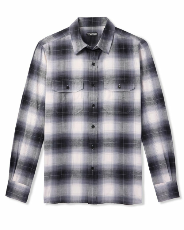 AA Oxford Cotton Shirt with Optical Effect